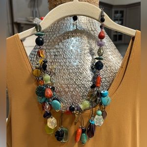 10” to 12” adjustable multi gemstone necklace